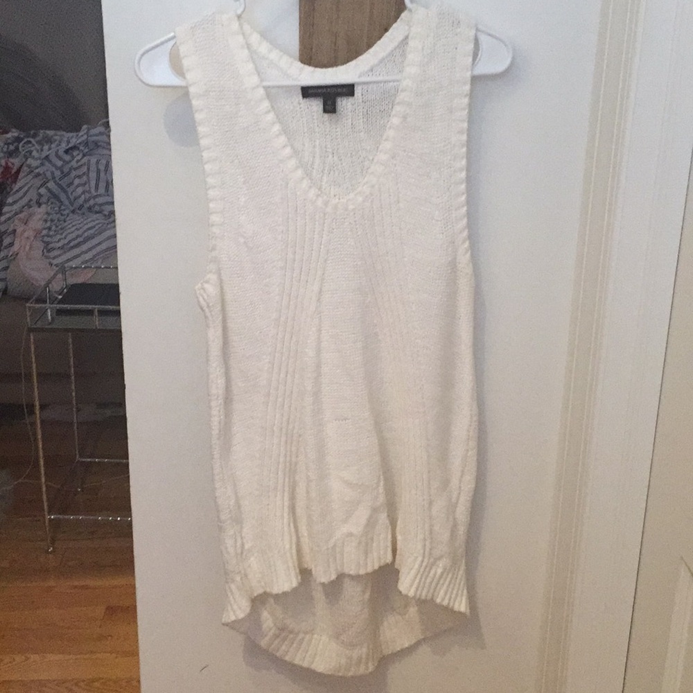 Long white sweater tank